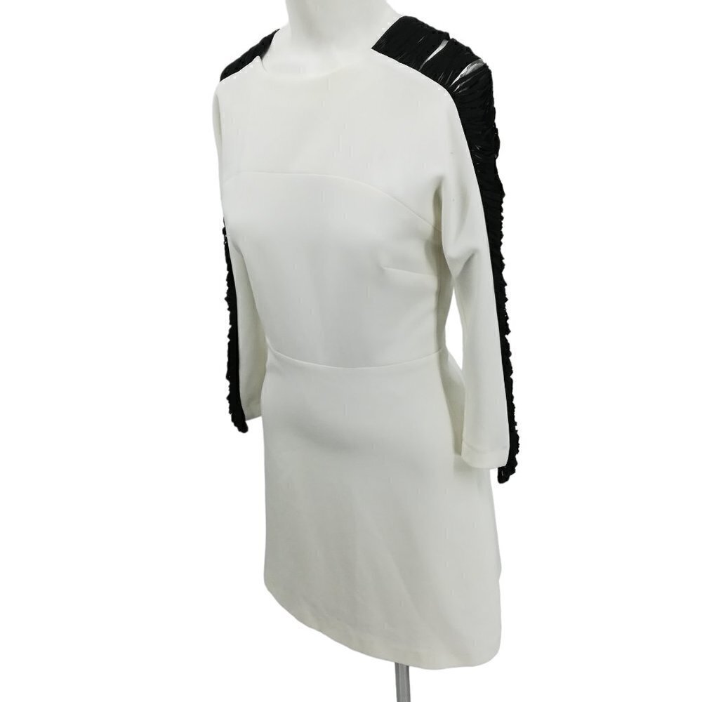 Sandro Paris White Long Sleeve Embellished Open Sheath Dress Size 1 S Short
